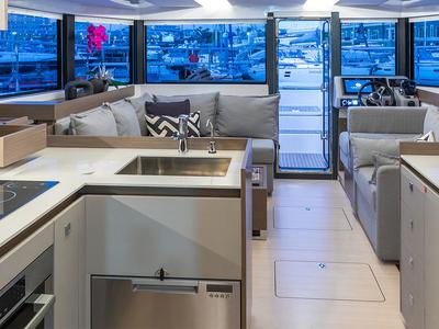 Galley of Moorings 403 PC Exclusive, a Leopard 40 PC catamaran at Nassau, Bahamas