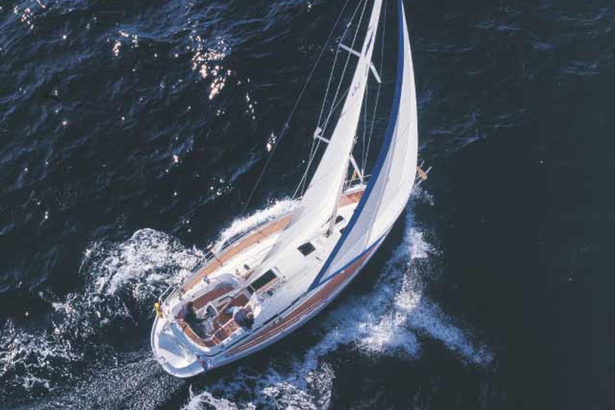 Exterior view of Emanuel, a Bavaria 36 sailboat at Grad Trogir, Croatia