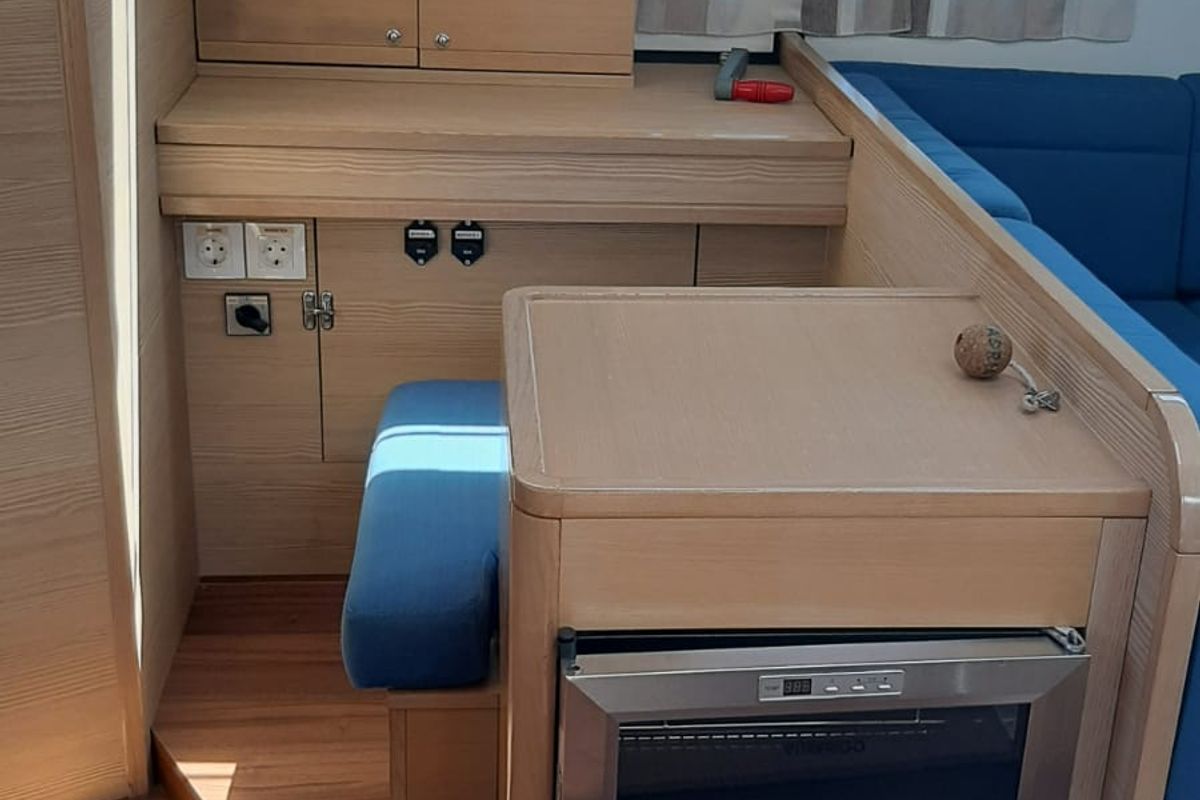 Galley of Adriatic Expert, a D&D Kufner 54 sailboat at Punat, Croatia
