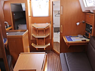 Cockpit of Chiara, a Bavaria Cruiser 33 sailboat at Općina Sukošan, Croatia