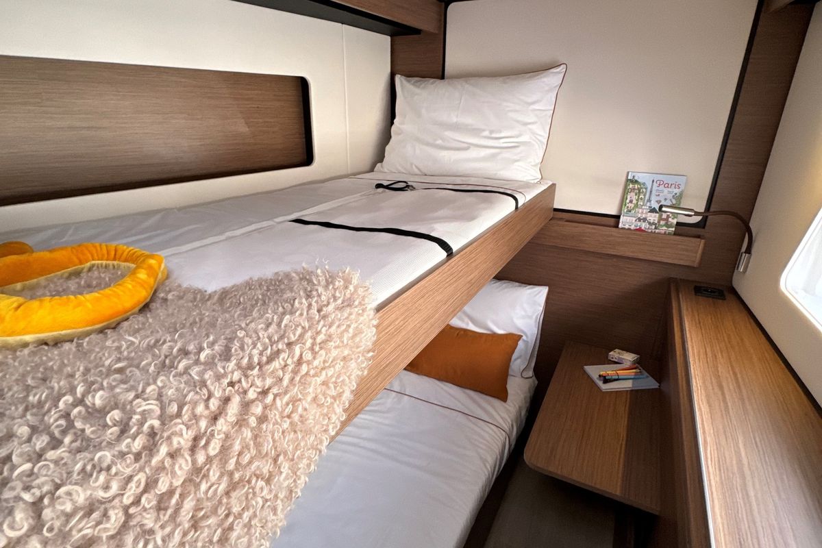 Cabin on Good Vibes, a Nautitech 48 Open catamaran at Cogolin, France