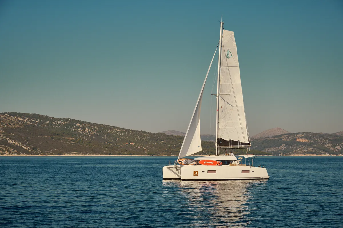 Head on Arielle, a Lagoon 42 catamaran at Grad Trogir, Croatia