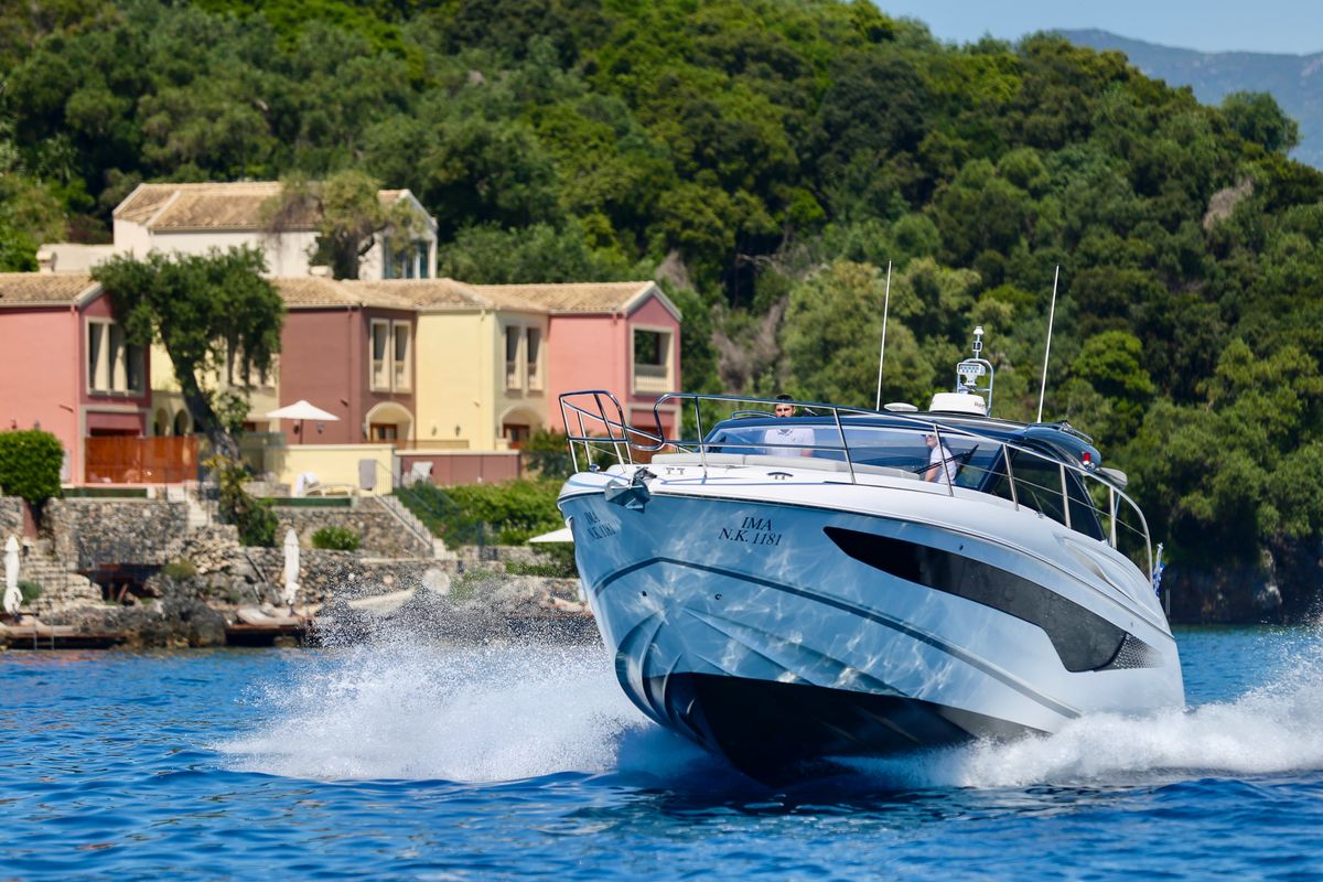 Exterior view of IMA, a Princess Yachts Princess V 40 motorboat at Gouvia, Greece