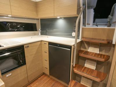 Galley of IMA, a Princess Yachts Princess V 40 motorboat at Gouvia, Greece