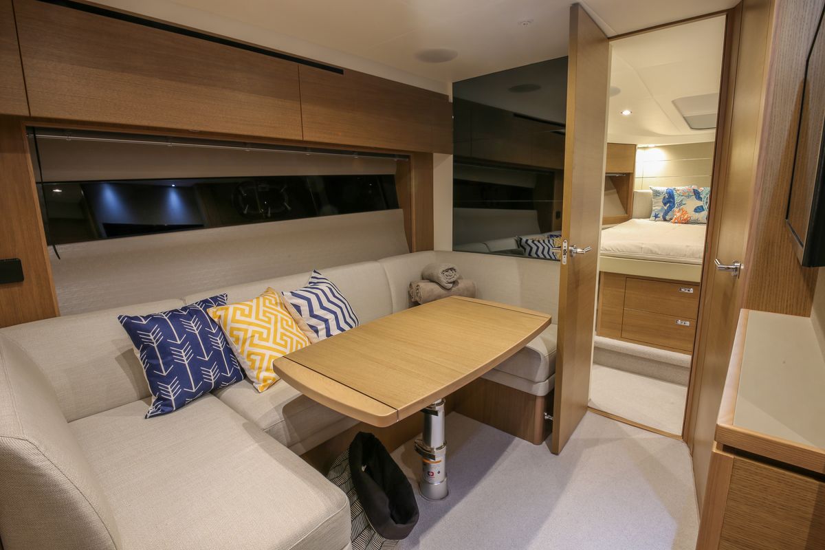 Salon of IMA, a Princess Yachts Princess V 40 motorboat at Gouvia, Greece
