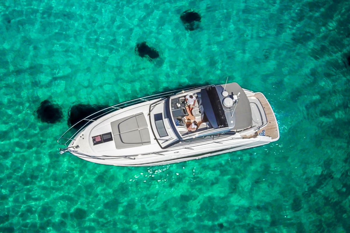 Exterior view of IMA, a Princess Yachts Princess V 40 motorboat at Gouvia, Greece