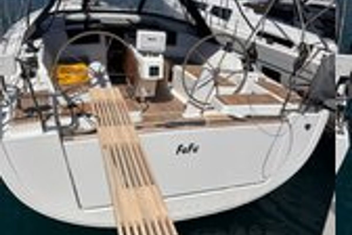 Cockpit of FuFu, a Hanse Yachts Hanse 388 sailboat at Seget Donji, Croatia