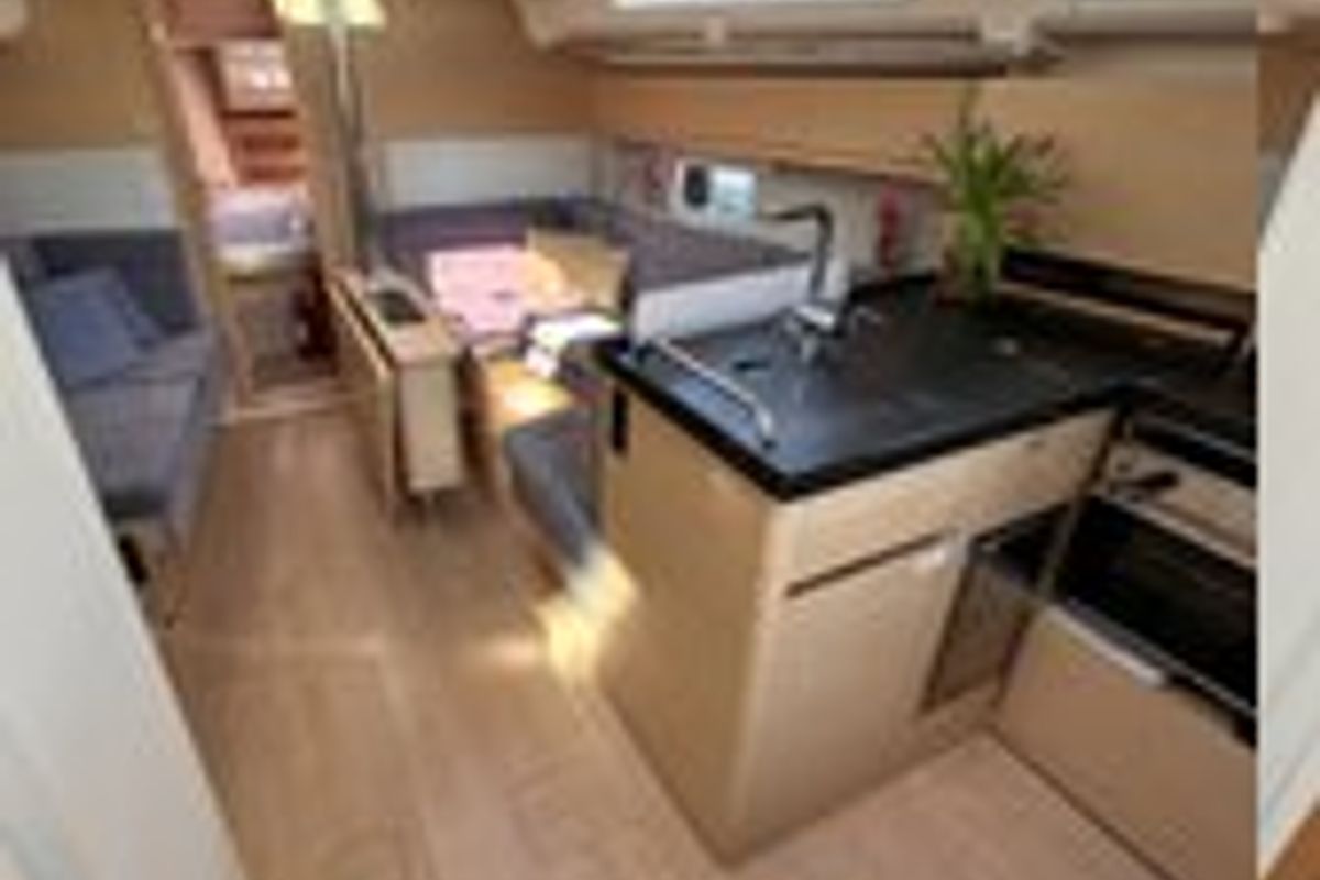 Galley of FuFu, a Hanse Yachts Hanse 388 sailboat at Seget Donji, Croatia