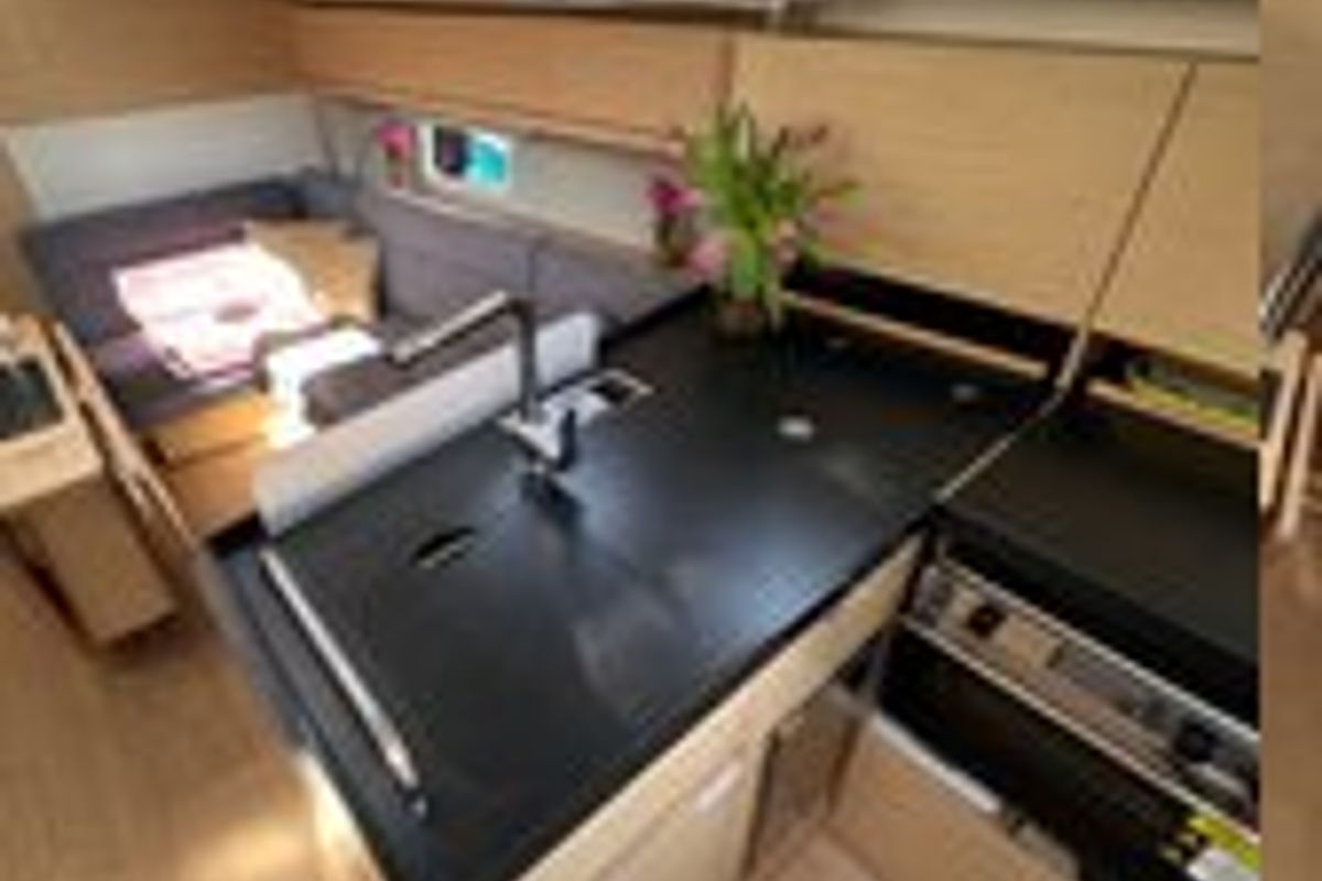 Galley of FuFu, a Hanse Yachts Hanse 388 sailboat at Seget Donji, Croatia