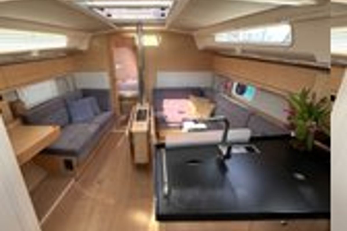 Salon of FuFu, a Hanse Yachts Hanse 388 sailboat at Seget Donji, Croatia