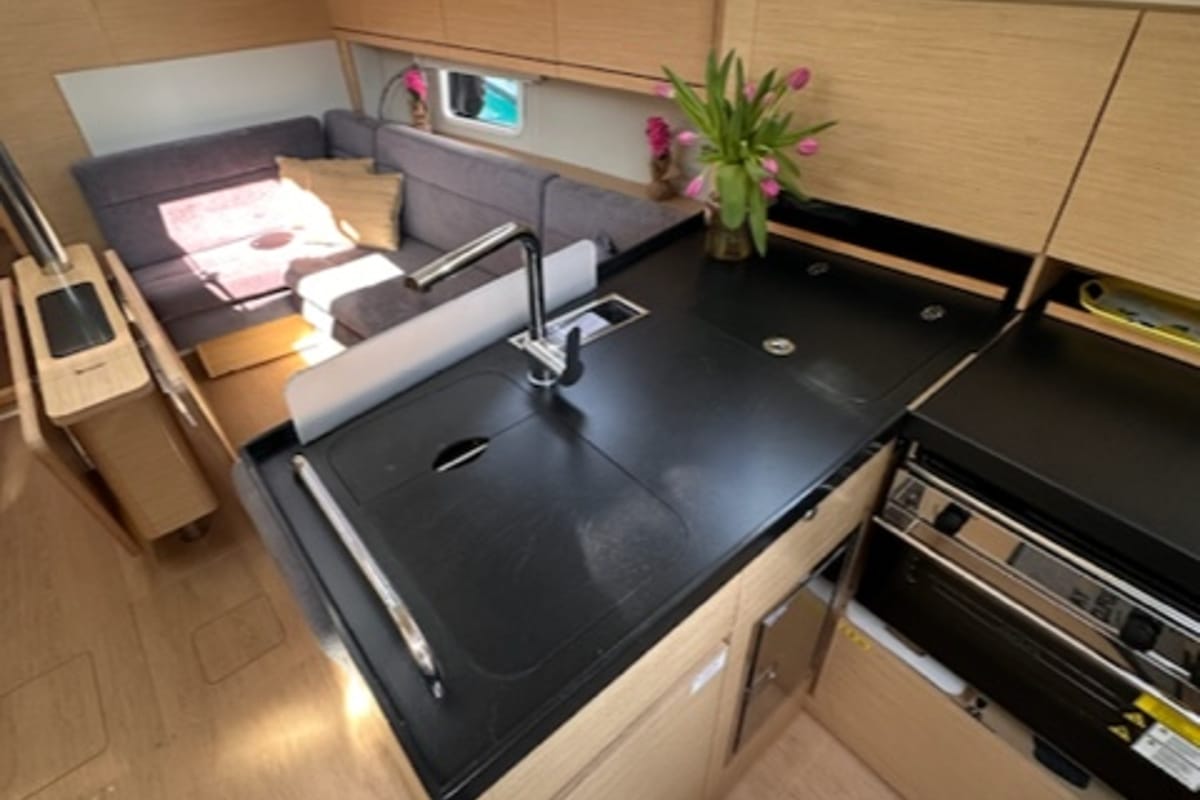 Galley of FuFu, a Hanse Yachts Hanse 388 sailboat at Seget Donji, Croatia