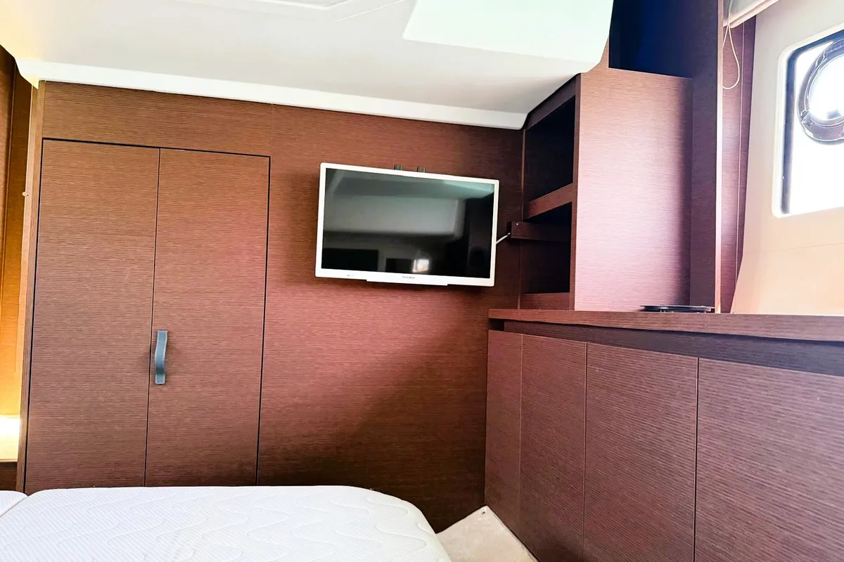 Cabin on Majabell II, a Jeanneau Prestige 420S yacht at Grad Trogir, Croatia