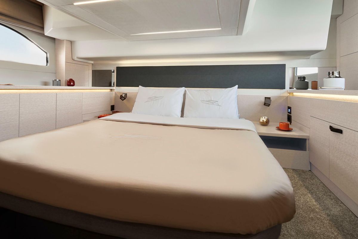 Cabin on Majabell II, a Jeanneau Prestige 420S yacht at Grad Trogir, Croatia