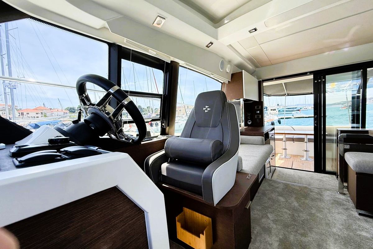 Cabin on Majabell II, a Jeanneau Prestige 420S yacht at Grad Trogir, Croatia