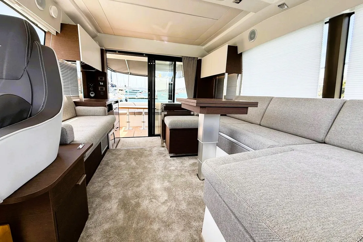 Cockpit of Majabell II, a Jeanneau Prestige 420S yacht at Grad Trogir, Croatia