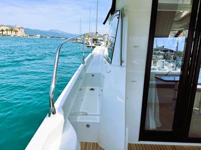 Deck of Majabell II, a Jeanneau Prestige 420S yacht at Grad Trogir, Croatia
