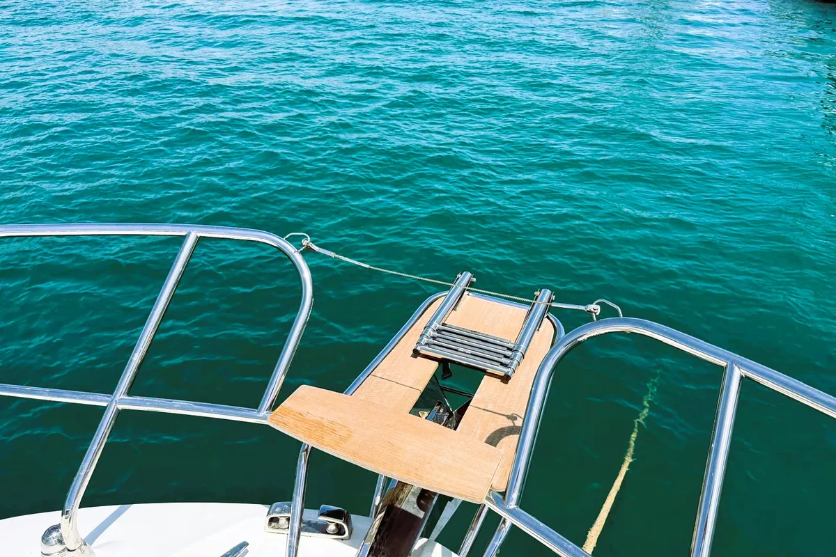 Deck of Majabell II, a Jeanneau Prestige 420S yacht at Grad Trogir, Croatia