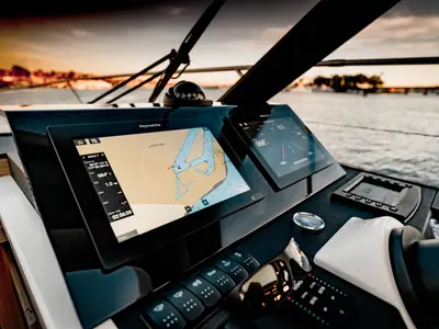 Cockpit of Majabell II, a Jeanneau Prestige 420S yacht at Grad Trogir, Croatia