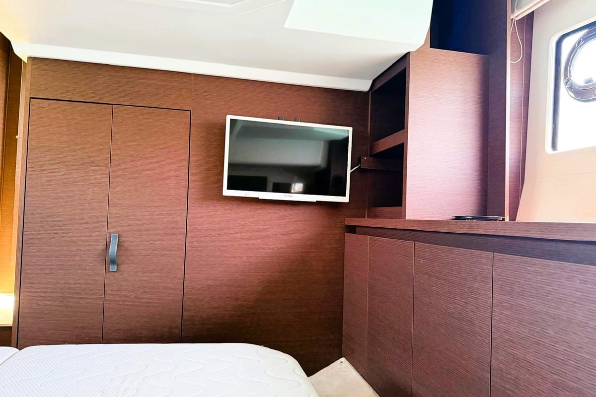 Cabin on Majabell II, a Jeanneau Prestige 420S yacht at Grad Trogir, Croatia