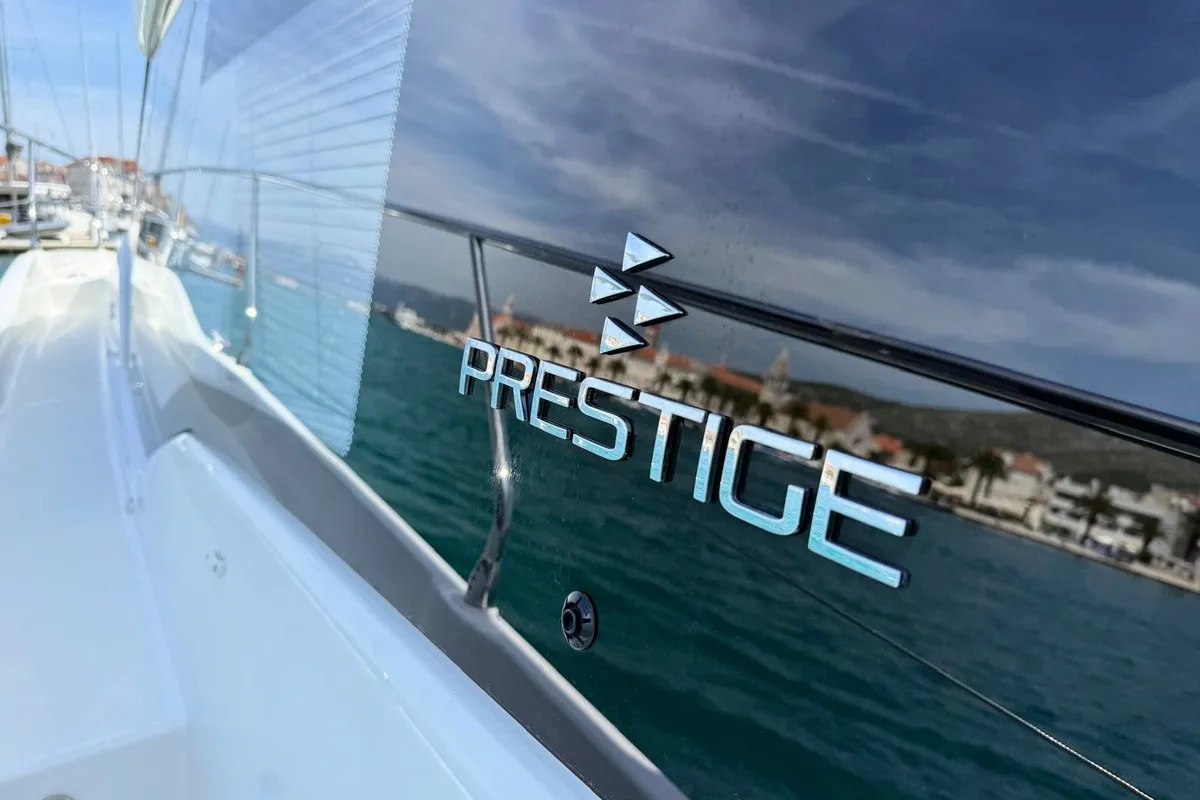 Majabell II, a Jeanneau Prestige 420S yacht at Grad Trogir, Croatia