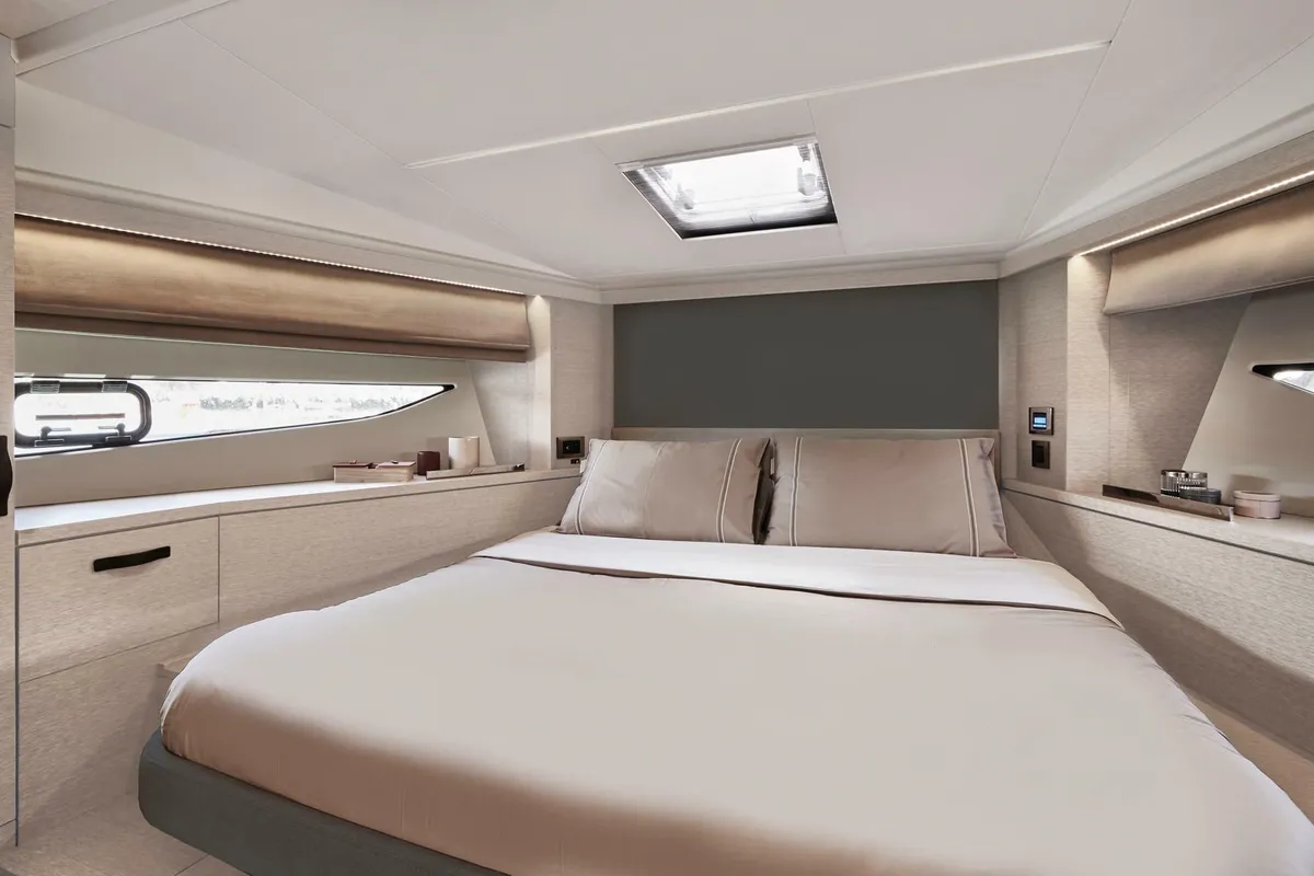 Salon of Majabell II, a Jeanneau Prestige 420S yacht at Grad Trogir, Croatia