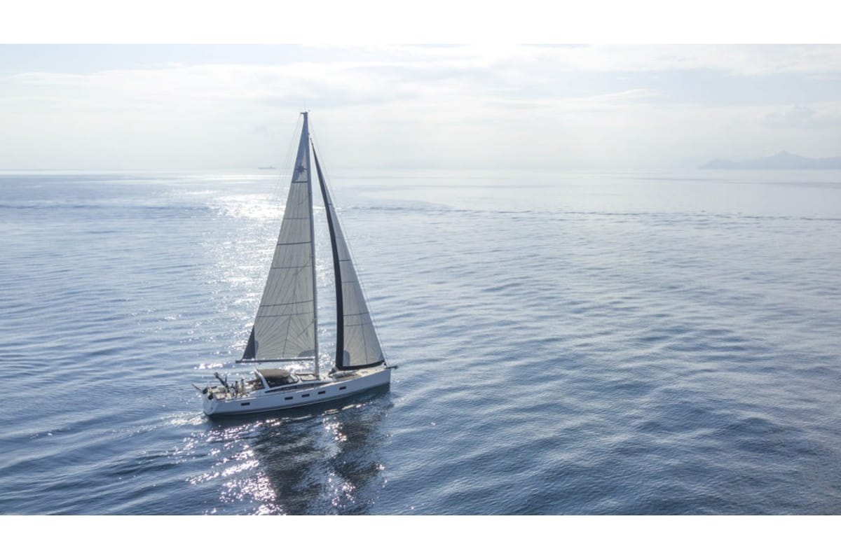 Exterior view of Life Time, a Jeanneau 64 sailboat at Athens, Greece