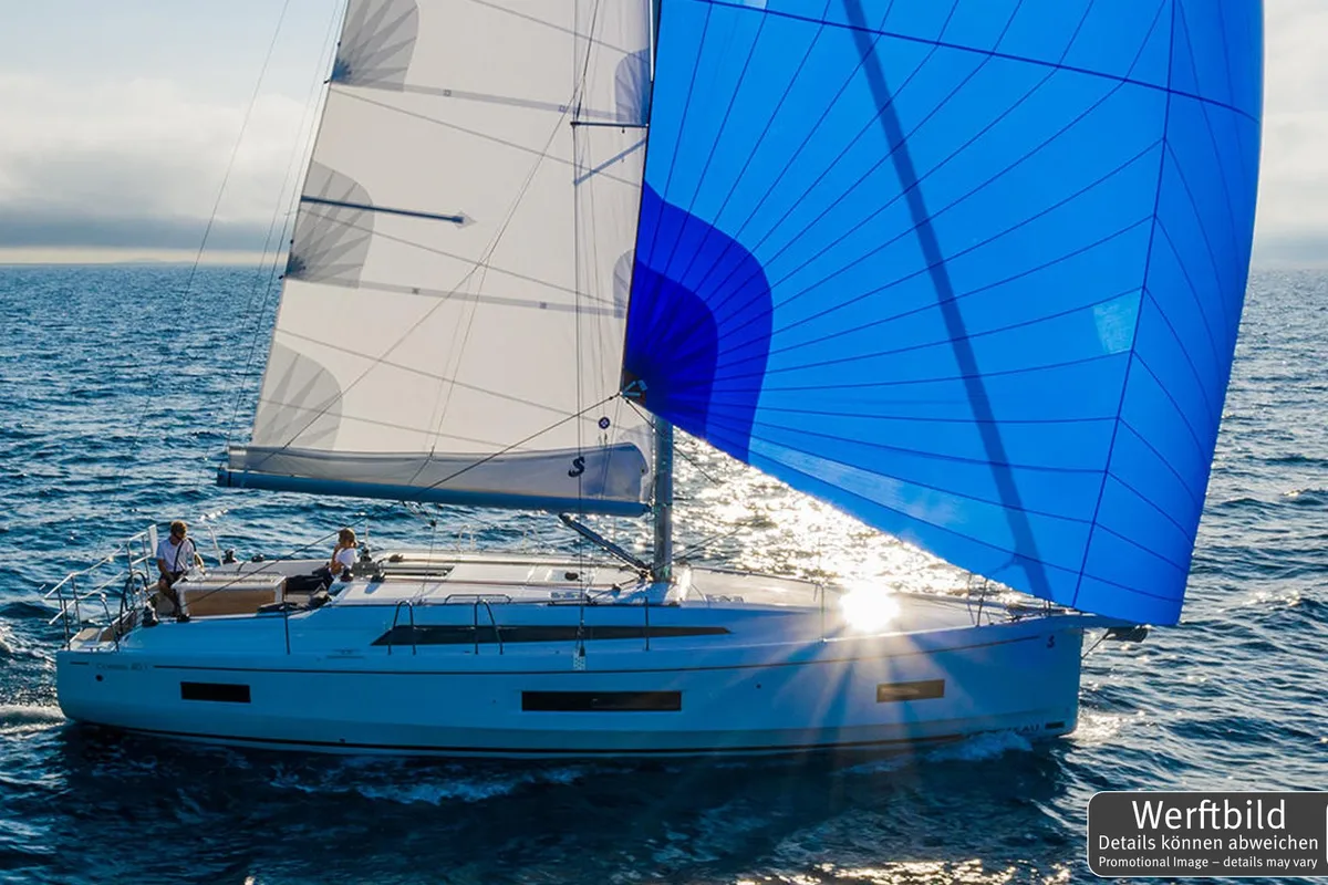 Exterior view of Finja, a Beneteau Oceanis 40.1 sailboat at Općina Rogoznica, Croatia