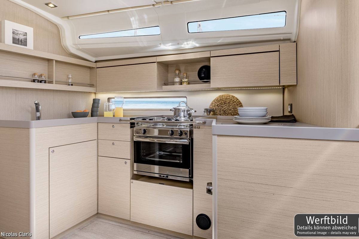 Galley of Finja, a Beneteau Oceanis 40.1 sailboat at Općina Rogoznica, Croatia