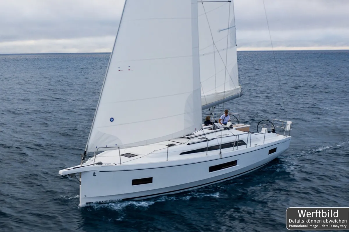 Exterior view of Finja, a Beneteau Oceanis 40.1 sailboat at Općina Rogoznica, Croatia