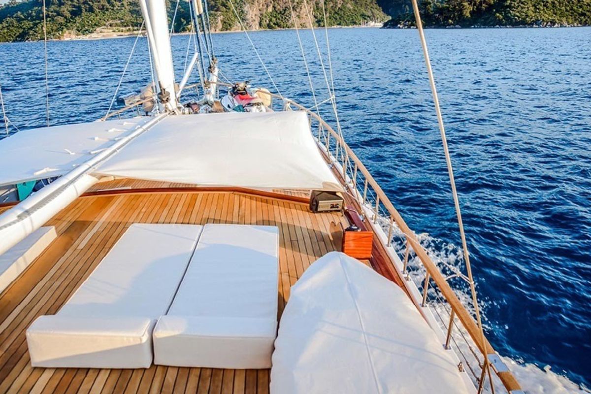 Deck of Wicked Felina, a Unknown Wicked Felina yacht at Bodrum, Turkey