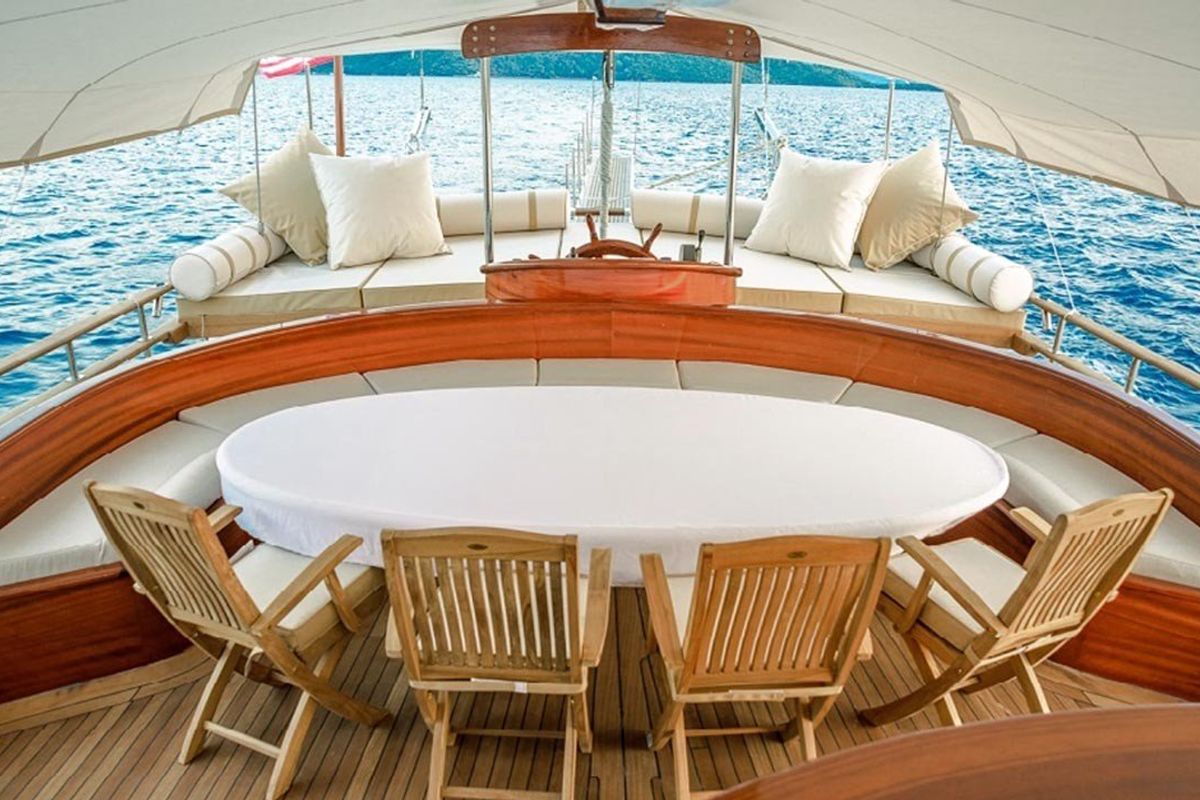 Deck of Wicked Felina, a Unknown Wicked Felina yacht at Bodrum, Turkey