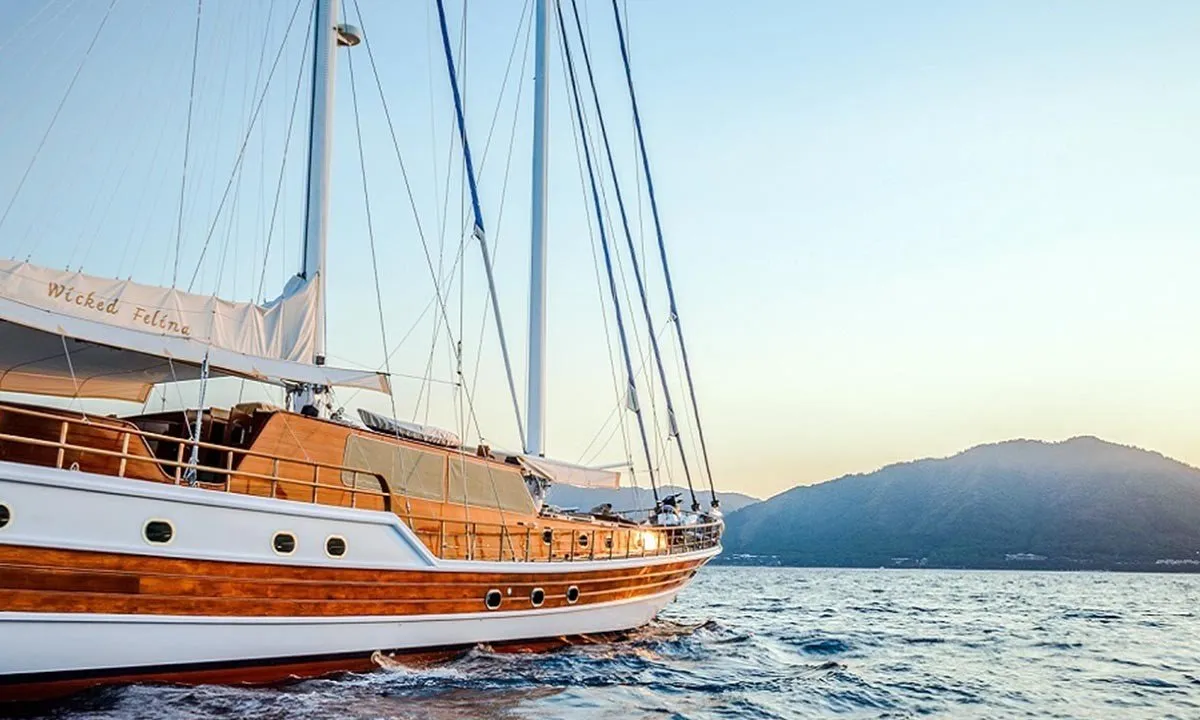 Exterior view of Wicked Felina, a Unknown Wicked Felina yacht at Bodrum, Turkey