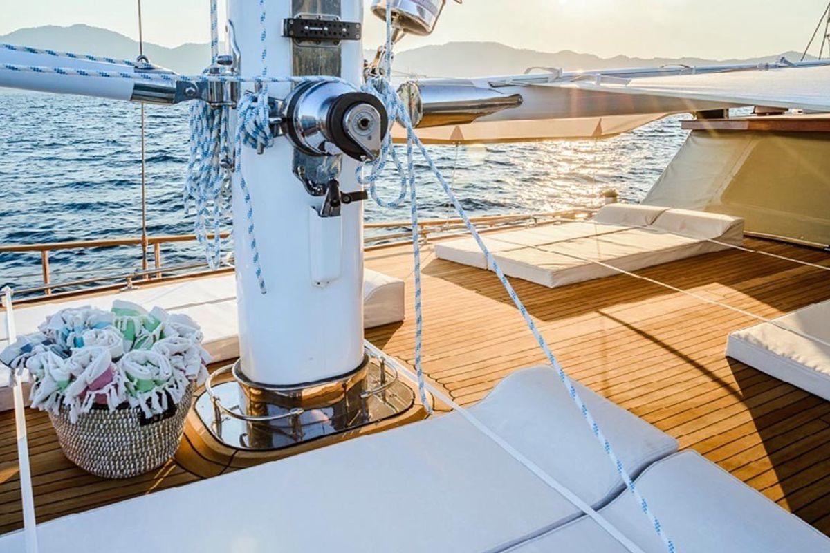 Deck of Wicked Felina, a Unknown Wicked Felina yacht at Bodrum, Turkey