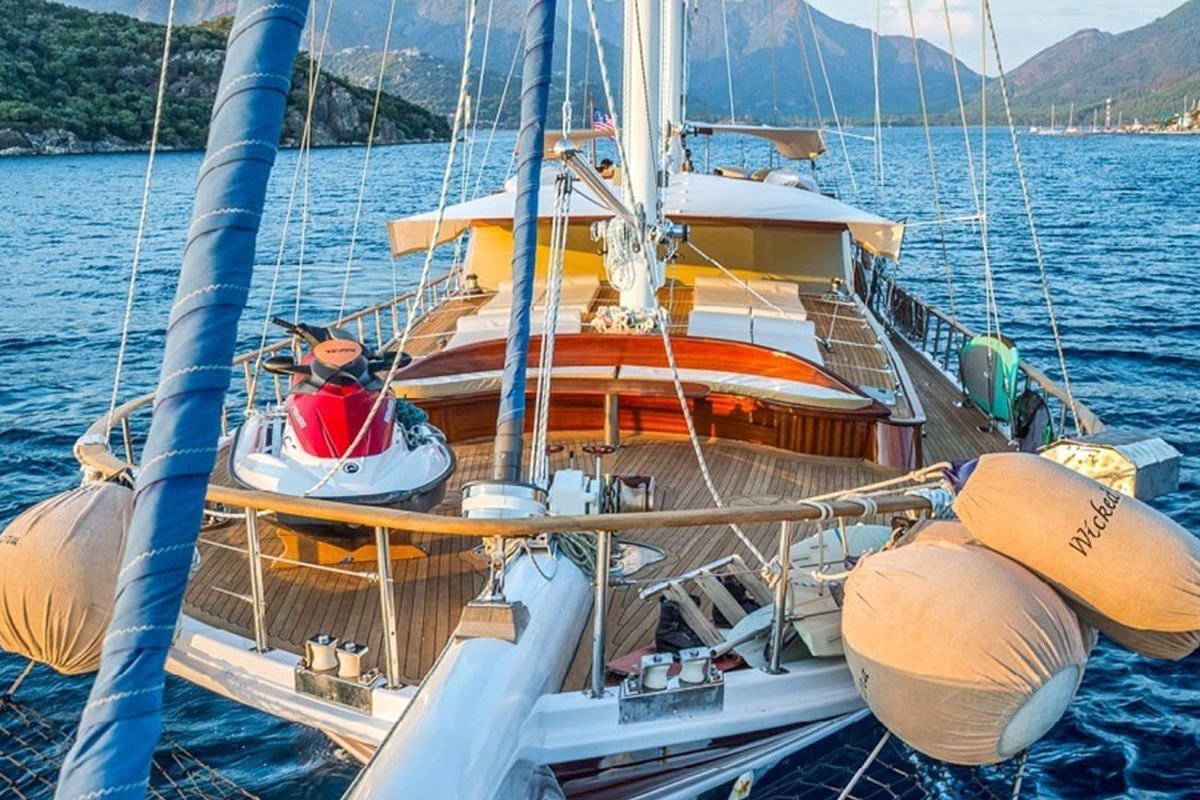 Deck of Wicked Felina, a Unknown Wicked Felina yacht at Bodrum, Turkey