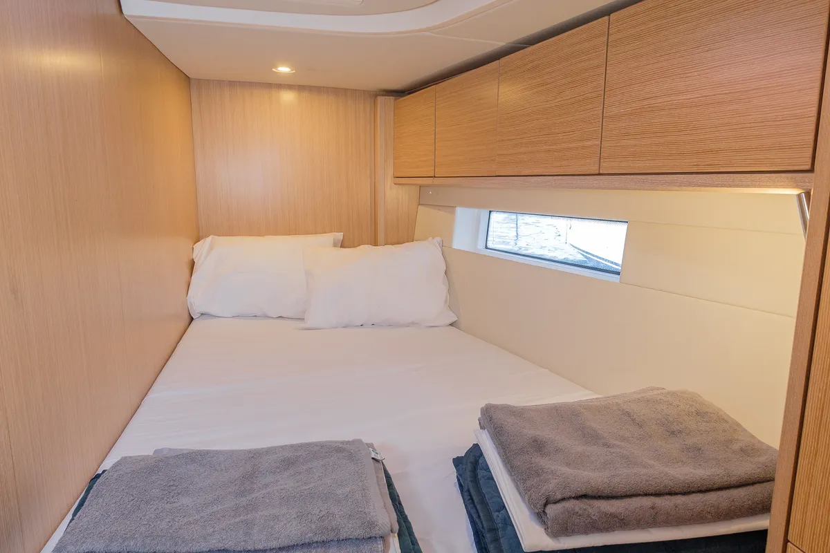 Cabin on Ghost, a Bavaria C57 sailboat at Lavreotiki Municipal Unit, Greece