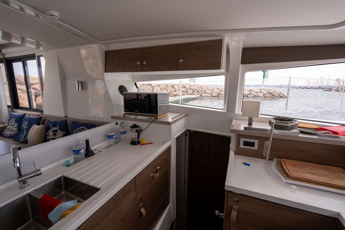 Galley of Zaz, a Bali 4.2 catamaran at Hyères, France