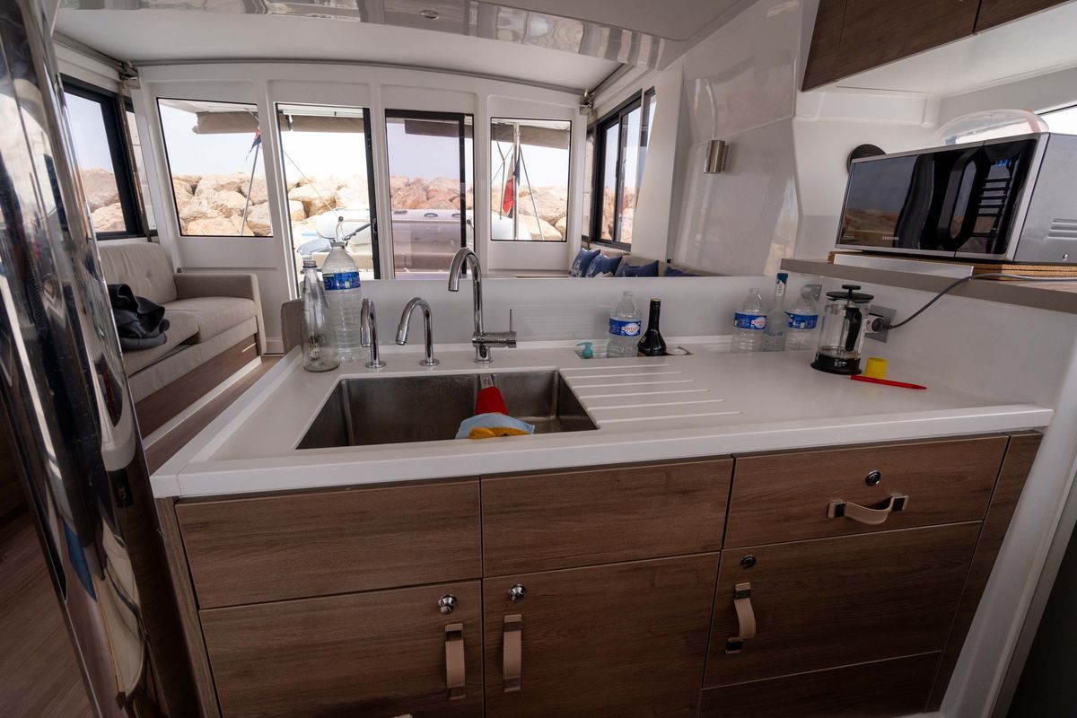 Galley of Zaz, a Bali 4.2 catamaran at Hyères, France