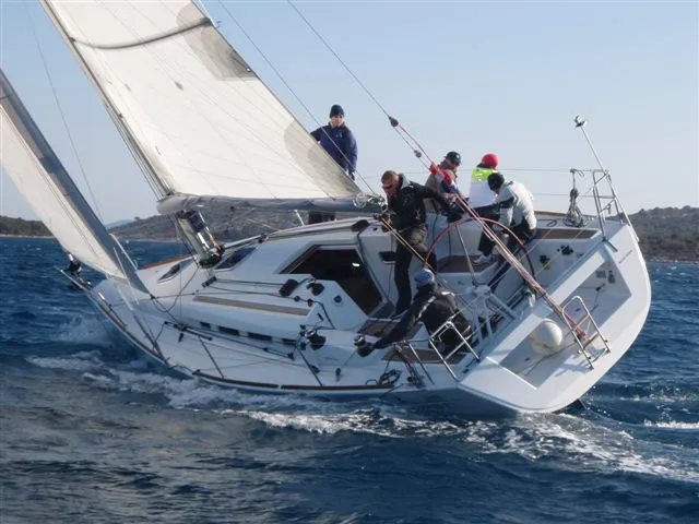 Exterior view of Aquarius, a Beneteau First 35 sailboat at Jezera, Croatia