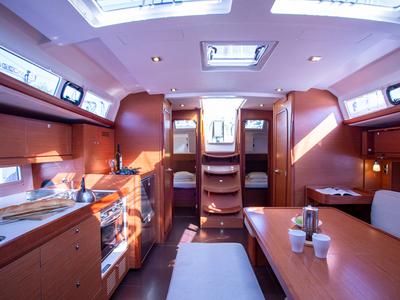 Salon of Mincipesa, a Dufour 460 GL sailboat at Grad Pula, Croatia