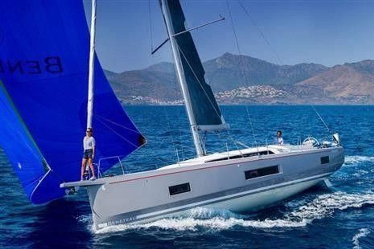 Exterior view of Athena 2, a Beneteau Oceanis 46.1 sailboat at Fethiye, Turkey