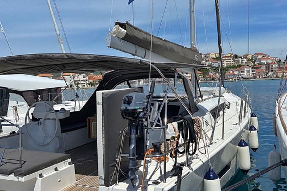 Exterior view of My Way, a Dufour Exclusive 56 sailboat at Općina Rogoznica, Croatia