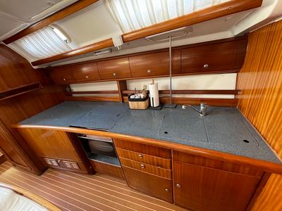 Galley of MIRNA, a Bavaria 44 sailboat at Zadar, Croatia