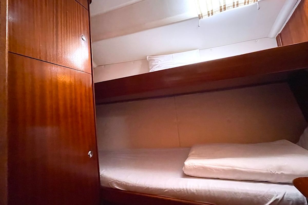 Cabin on MIRNA, a Bavaria 44 sailboat at Zadar, Croatia