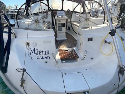 Cockpit of MIRNA, a Bavaria 44 sailboat at Zadar, Croatia