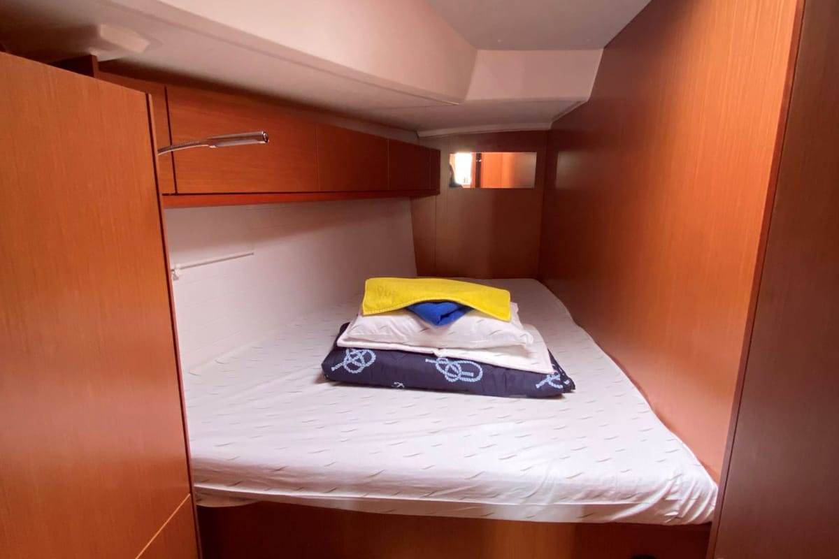 Cabin on Tess Point, a Bavaria Cruiser 46 sailboat at Split, Croatia