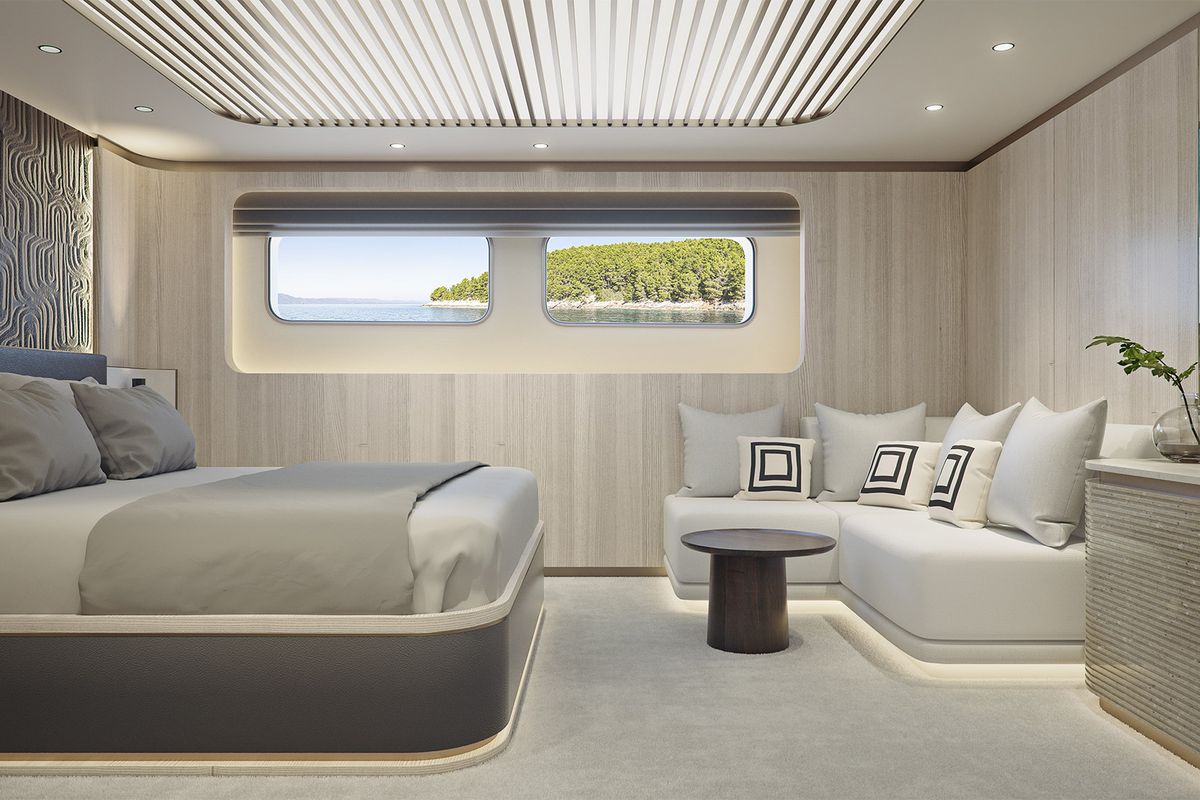 Cabin on M/S Ad Astra, a Kolotura M/S Ad Astra yacht at Split, Croatia