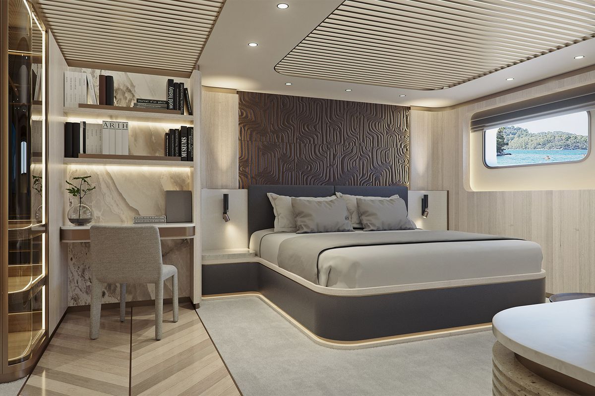 Cabin on M/S Ad Astra, a Kolotura M/S Ad Astra yacht at Split, Croatia