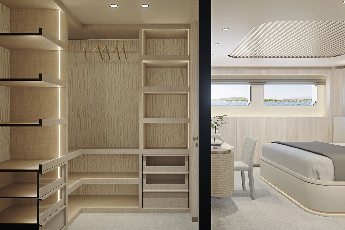 Cabin on M/S Ad Astra, a Kolotura M/S Ad Astra yacht at Split, Croatia