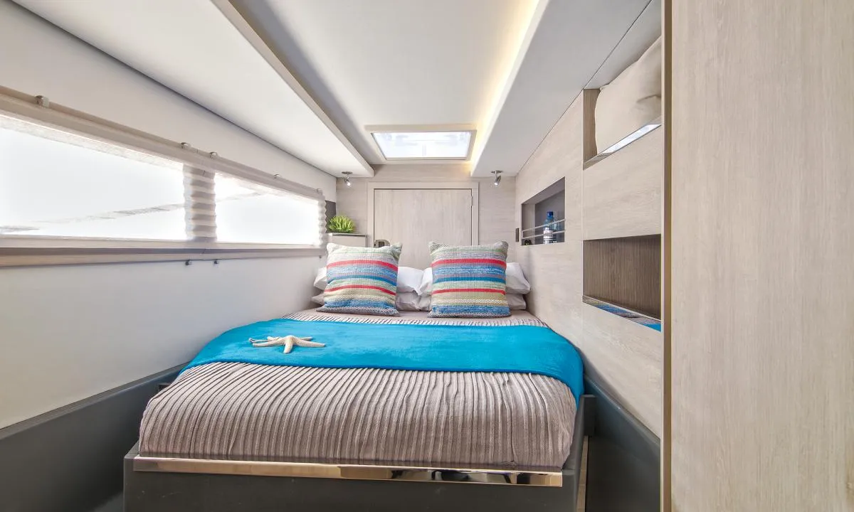 Cabin on Moorings 4500 Club, a Leopard 45 catamaran at Cannigione, Italy
