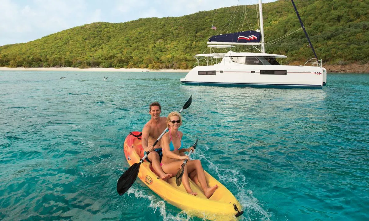 Exterior view of Moorings 4500 Club, a Leopard 45 catamaran at Cannigione, Italy